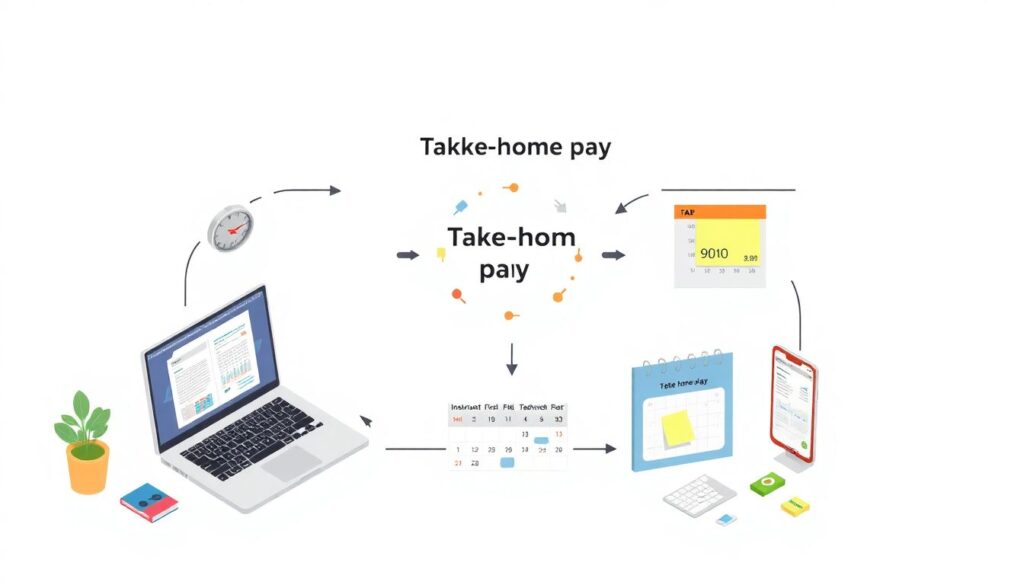 and Take-Home Pay - иллюстрация