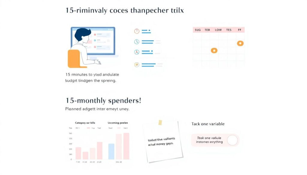 Creating a Family Money Motto and Budget - иллюстрация