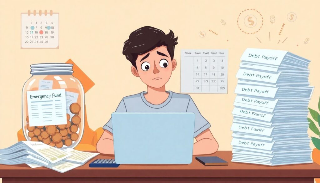 How to Build An Emergency Fund While Paying Down Debt - иллюстрация