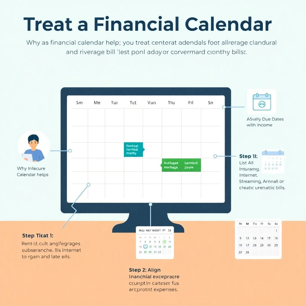 How to use a financial calendar to stay on top of bills and avoid late fees