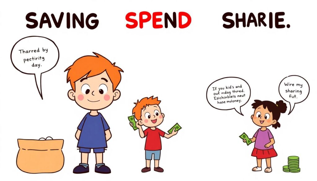 Fun Games and Activities to Help Kids Understand Saving, Spending, and Sharing - иллюстрация